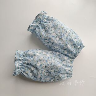 秋冬纯棉花朵袖筒学生套袖成人袖头韩版长款袖套短毛衣羊绒护袖