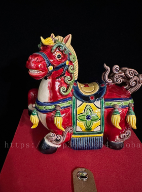 动物精品十二生肖招财马石湾陶瓷