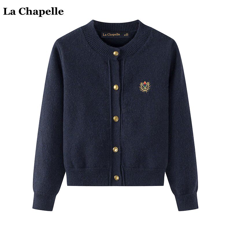 拉夏贝尔/La Chapelle秋冬新款学院风刺绣徽章针织开衫女长袖毛衣使用感如何?