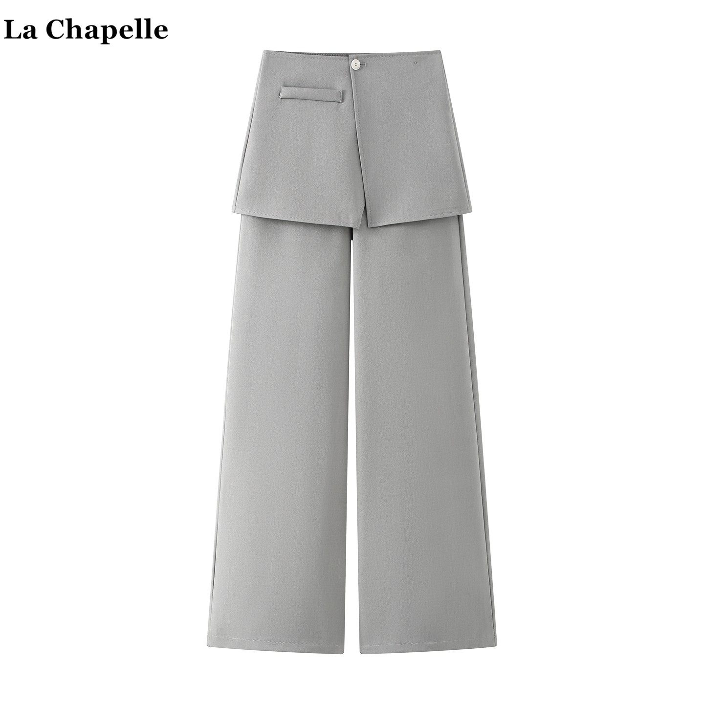 拉夏贝尔/La Chapelle假俩件可拆屁帘直筒裤女春季灰色西装阔腿裤,女装/女士精品,休闲裤,淘宝优惠券,粉丝福利购,淘宝优惠卷
