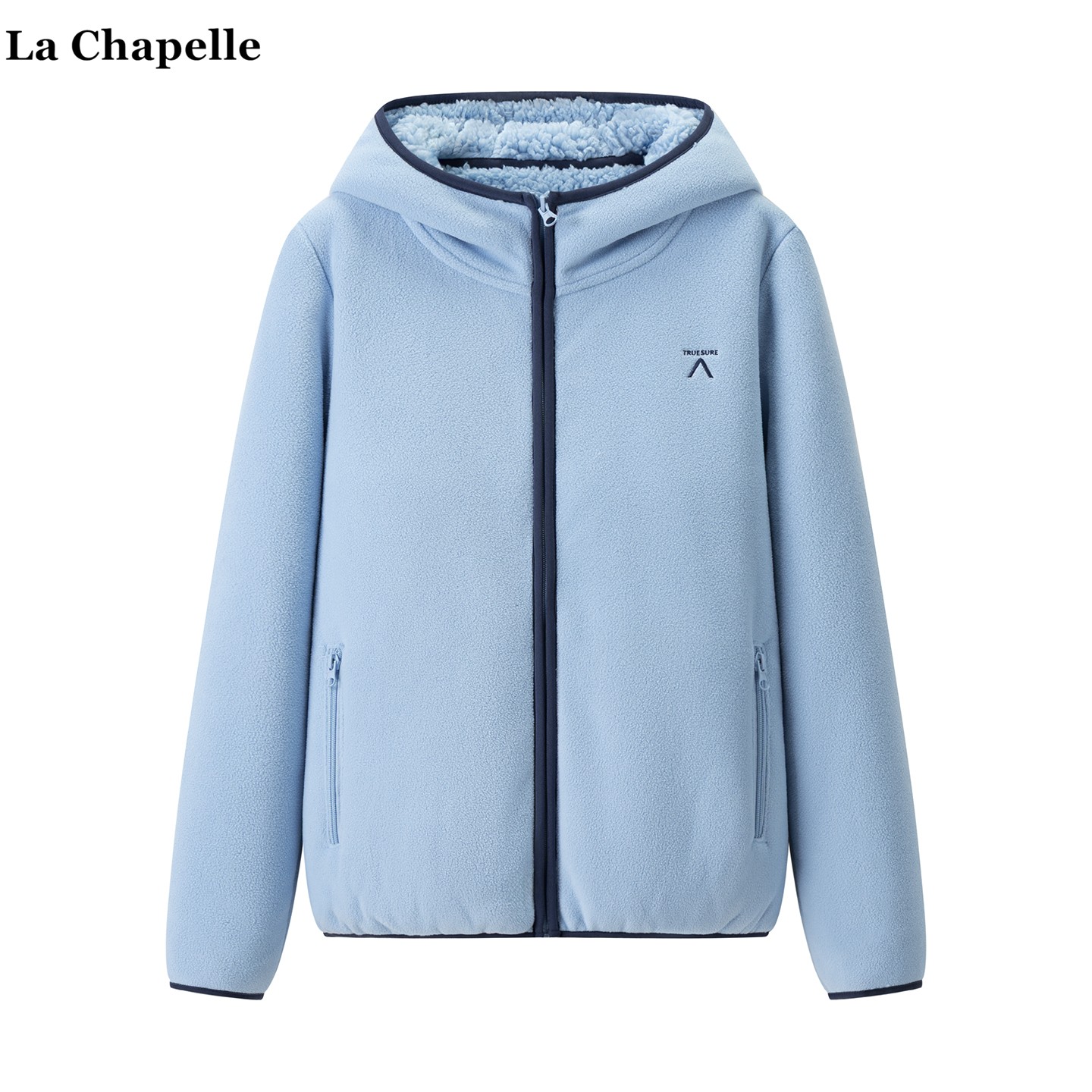 拉夏贝尔/La Chapelle户外抓绒衣外套女秋冬季新款摇粒绒拉链开衫