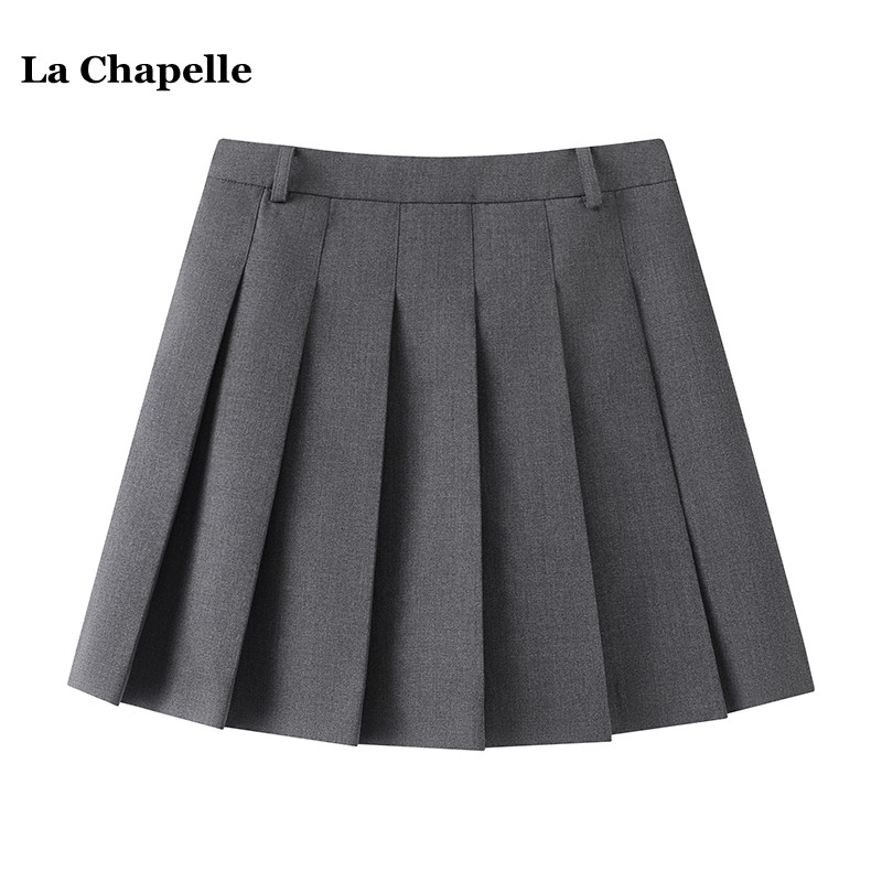 拉夏贝尔/La Chapelle学院风百褶半身裙女春季新款高级感美式短裙