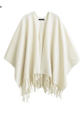 拉夏贝尔/La Chapelle高级感外搭披风斗篷女秋冬旅游保暖护肩披肩