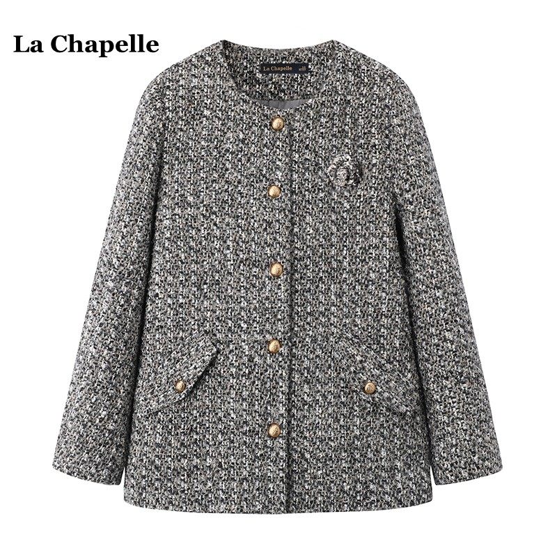 拉夏贝尔/La Chapelle秋冬季小香风名媛气质夹棉外套女高级感上衣,女装/女士精品,短外套,淘宝优惠券,粉丝福利购,淘宝优惠卷