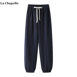 宽松束脚休闲裤 Chapelle韩版 女秋冬新款 显瘦加绒卫裤 拉夏贝尔