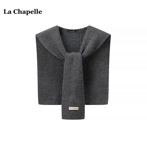 拉夏贝尔/La Chapelle秋冬针织披肩女外搭高级感小坎肩围巾配裙子