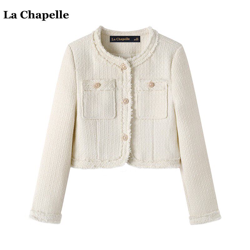 拉夏贝尔/La Chapelle秋冬新款高级感气质名媛小香风短外套女上衣,女装/女士精品,短外套,淘宝优惠券,粉丝福利购,淘宝优惠卷