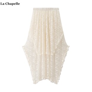拉夏贝尔 Chapelle波西米亚游牧风蕾丝半身裙女不规则a字长裙