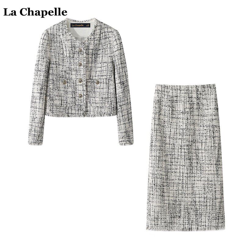 拉夏贝尔/La Chapelle秋季新款小香风气质外套女高腰半身裙女套装高性价比高么？