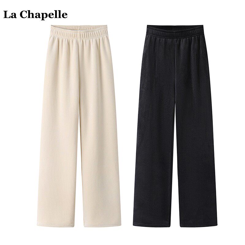 拉夏贝尔/La Chapelle加绒加厚雪尼尔阔腿裤女冬季韩版高腰休闲裤使用感如何?
