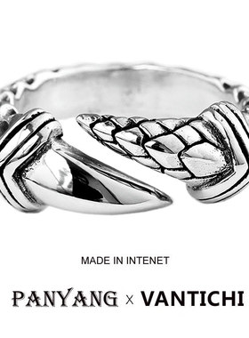 复古个性纯银鹰龙爪戒指