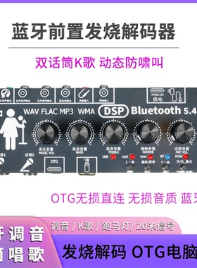 发烧蓝牙前置板话筒K歌混响调音无损U盘双输出立体声跳跃跑马灯