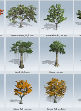 SPeedtree树库植物灌木素材库场景源文件 可以导入3Dmax UE4 UE5
