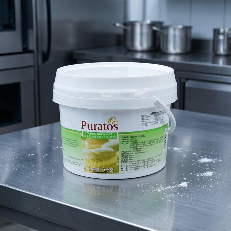 快馥即用吉士馅香草味果味酱面包蛋糕用烘焙甜点馅料5kg桶装