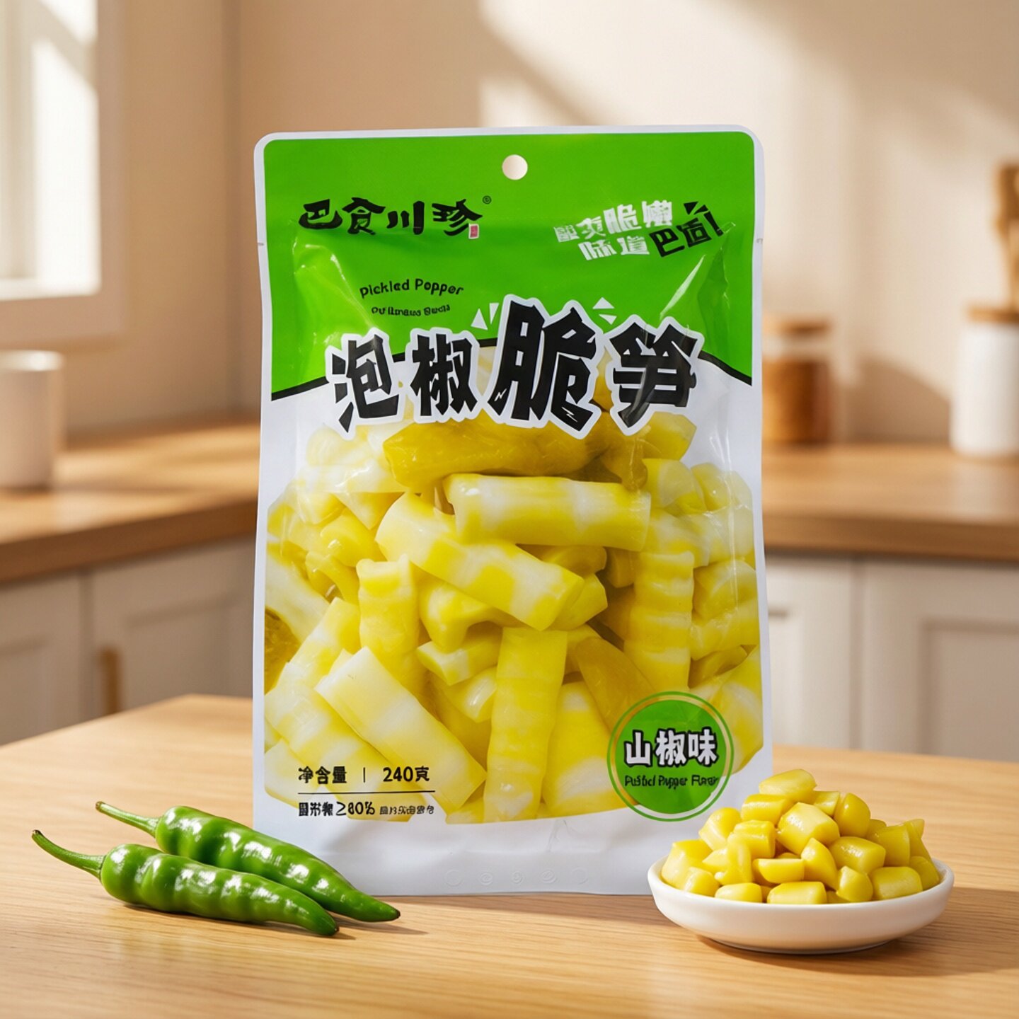 下饭泡椒脆笋爽口酸辣小菜巴食川图片