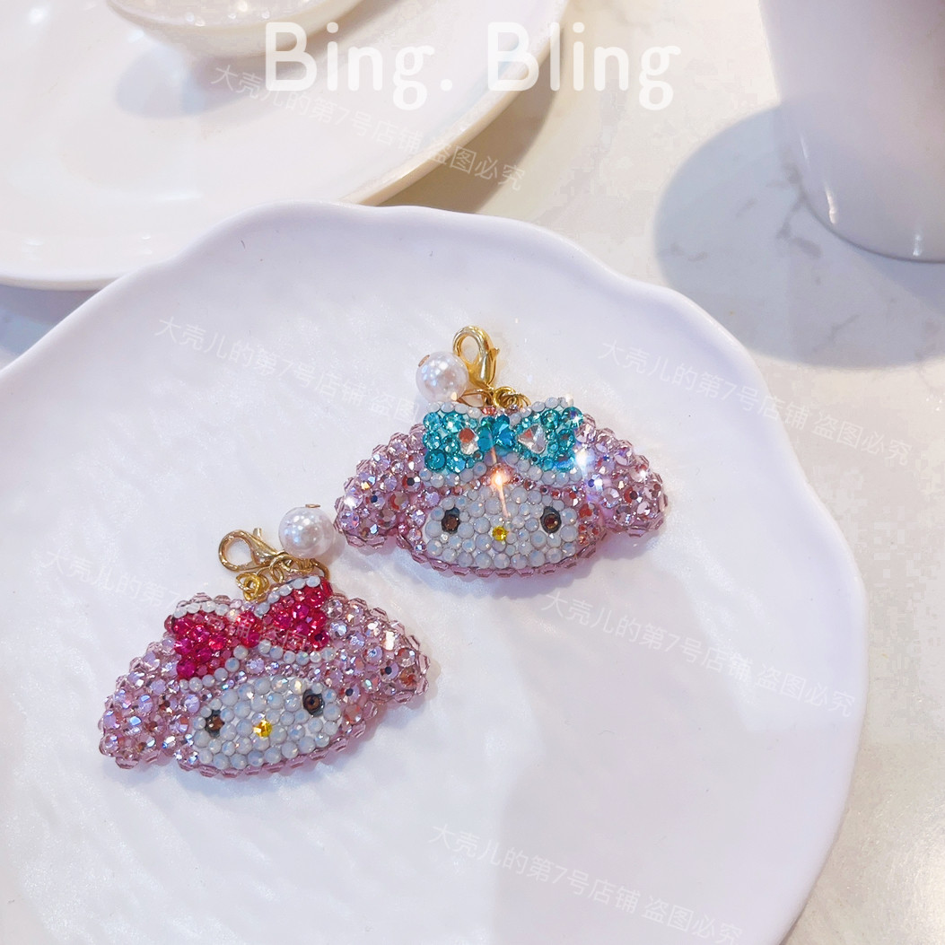 mumu饰品可爱卡通kt人物水钻饰品收纳包包拉链扣吊坠美乐蒂