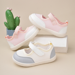 2025四季现货新款魔术贴儿童运动鞋时尚休闲女童注塑软底网面鞋子