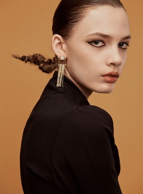 CHINCHIN 原创设计师配饰｜四芒星链条耳钉