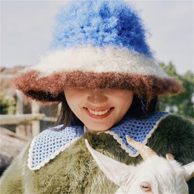 CHINCHIN马海毛花盆帽