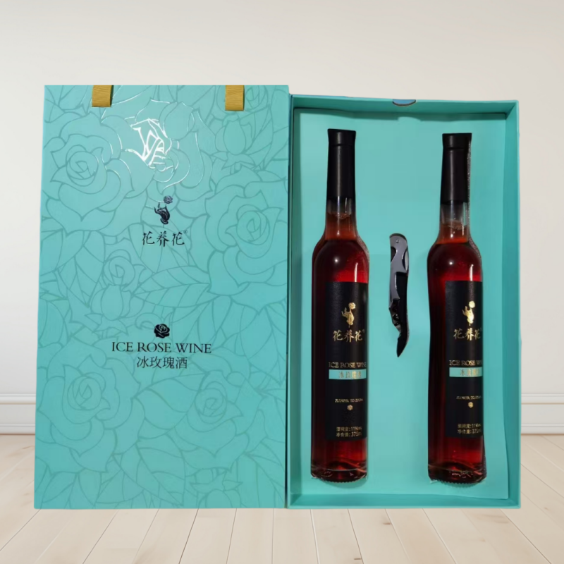 花养花冰玫瑰酒375ml*2瓶礼盒装小酒女士微醺红酒果酒济南礼品