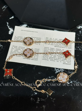 满钻拼接四叶草手链女轻奢小众设计感高级感手饰2025新款爆款