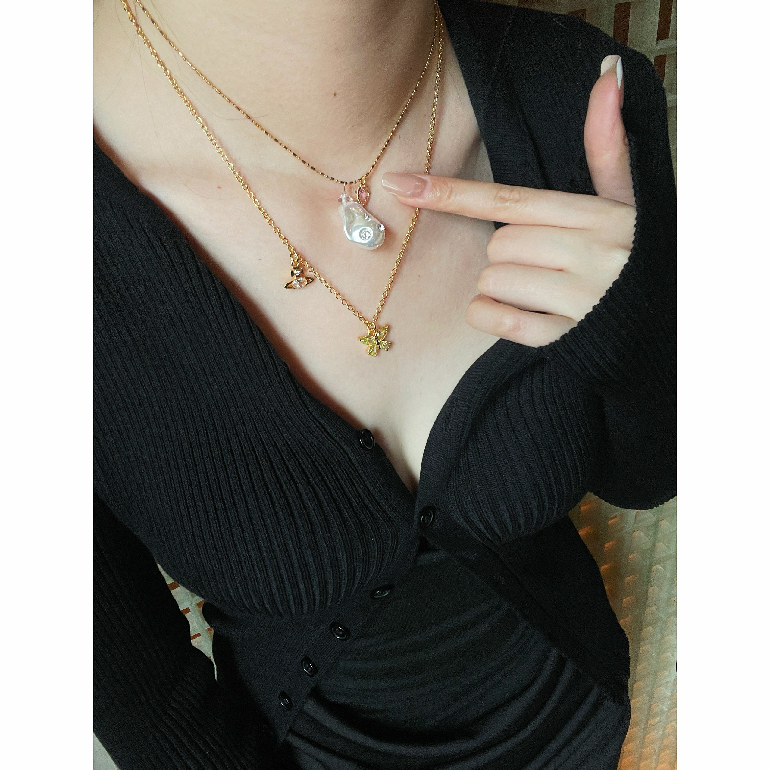 优雅气质高级感项链女蝴蝶锁骨链