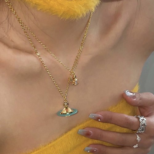 立体图形星球锁骨链项链