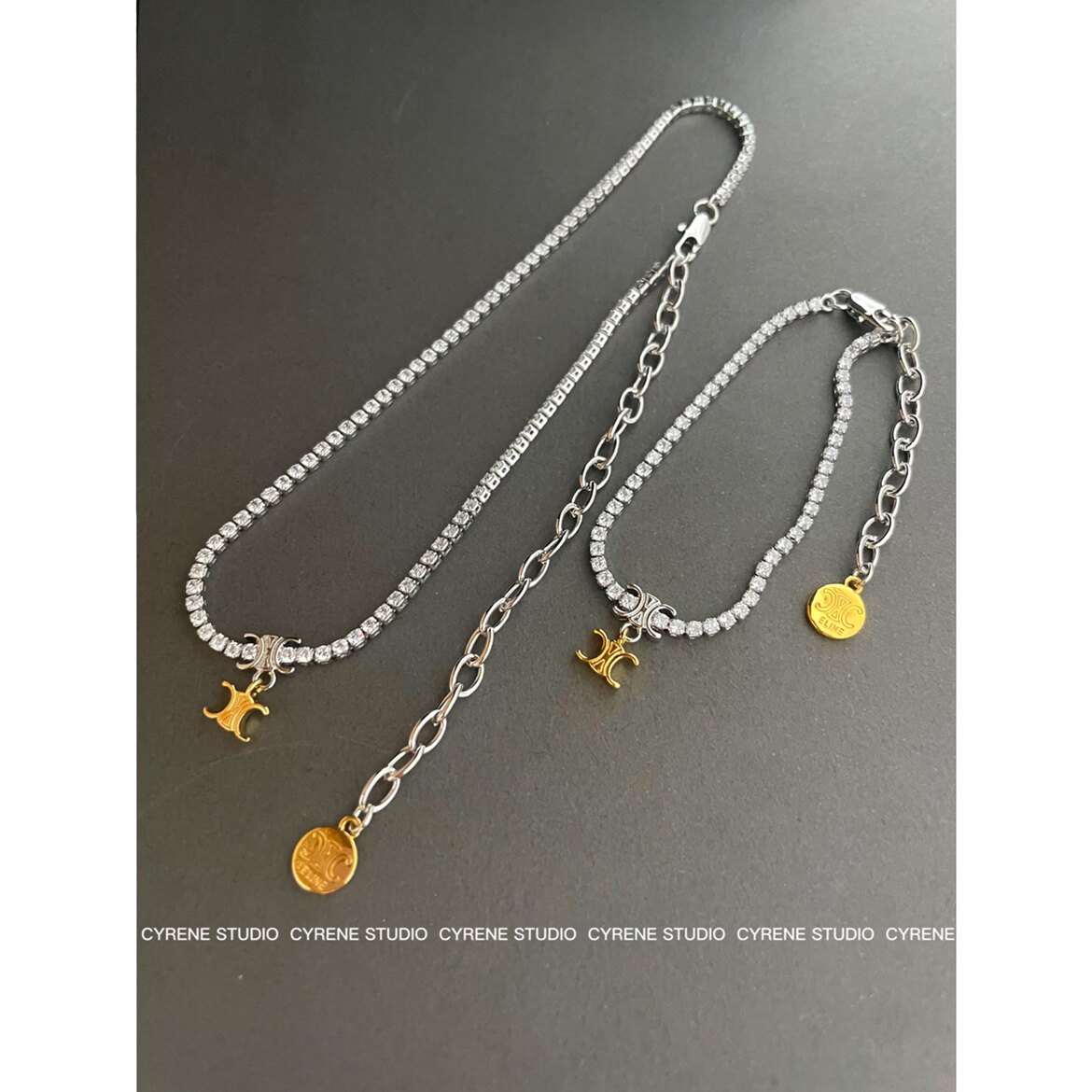 凯旋门满钻项链女choke锁骨链