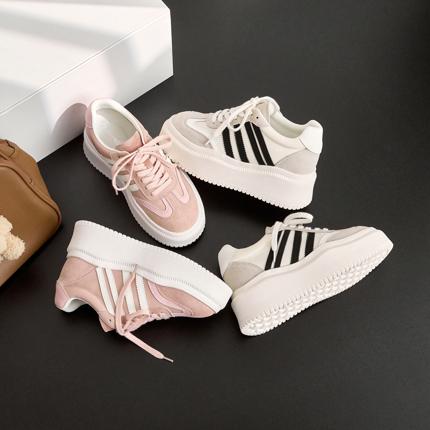 2026春季新款小码女鞋31 32 33厚底休闲鞋时尚百搭休闲板鞋内增高,女鞋,休闲板鞋,淘宝优惠券,粉丝福利购,淘宝优惠卷