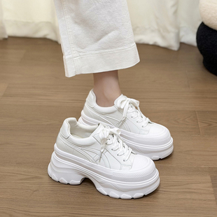2026春新款小码女鞋31 32 33厚底小白鞋内增高休闲鞋小个子老爹鞋