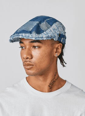 Kangol Denim Mashup Hunting Cap袋鼠牛仔丹宁拼布鸭舌帽贝雷帽
