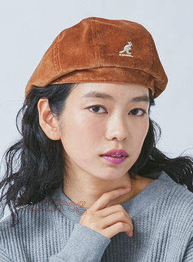 Kangol Cord Hawker Cap袋鼠新款灯芯绒 贝雷帽八角帽报童帽 男女