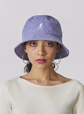 Kangol Washed Bucket袋鼠帆布水洗盆帽遮阳lisa同款平顶渔夫帽
