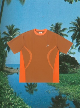 PuffFrog Colorblock Jersey Tee网眼拼布防水短袖男女球衣T恤