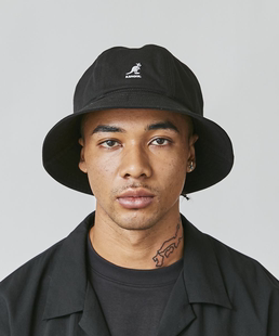 Washed Kangol Casual袋鼠帆布水洗男女遮陽(yáng)盆帽男女圓頂漁夫帽