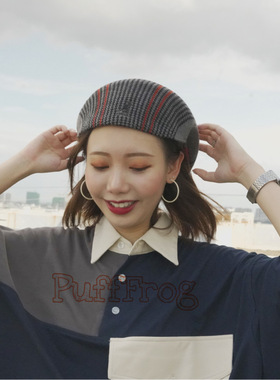 KANGOL SWITCHBOARD 504袋鼠主机线路纹路男女贝雷帽鸭舌帽画家帽