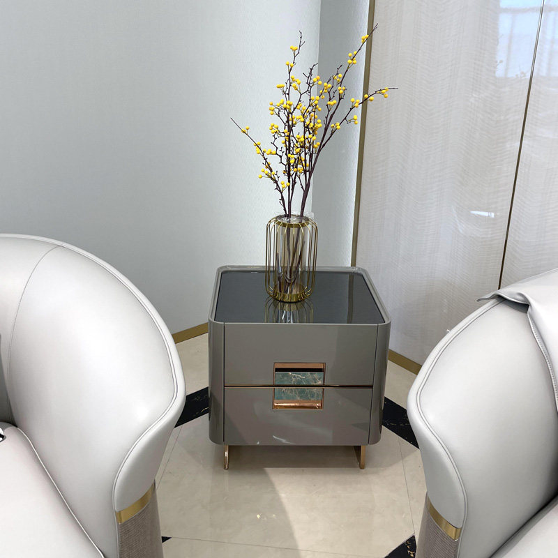 意式轻奢极简实木角几大小户型套房客厅沙发边几港式后现代家具