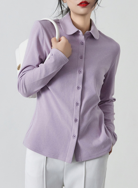 秋冬法式叠穿加厚德绒衬衫上衣女保暖设计感小众内搭打底衬衣磨毛