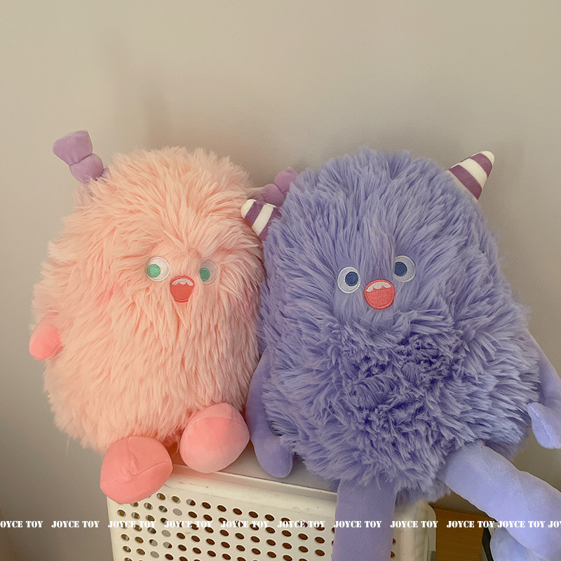 可爱粉色小怪兽抱枕毛绒玩具抱睡公仔治愈紫色怪物睡觉玩偶礼物女