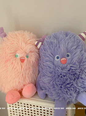可爱粉色小怪兽抱枕毛绒玩具抱睡公仔治愈紫色怪物睡觉玩偶礼物女