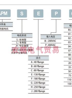 伺服电机 APM-SC08ANK1 APM-FBL08AMK1 APM-SE22ANK1 L7NHA020U