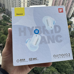 倍思AirNora2小粉饼无线蓝牙耳机主动降噪蓝牙5.3高清通话入耳式