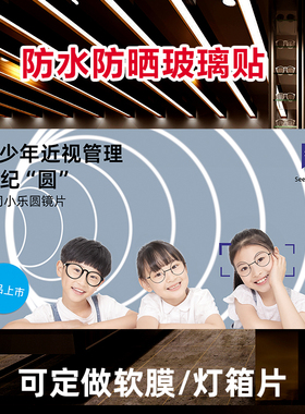 畅销眼镜店蔡司玻璃橱窗门装饰贴画学生青少年近视镜片广告海报画