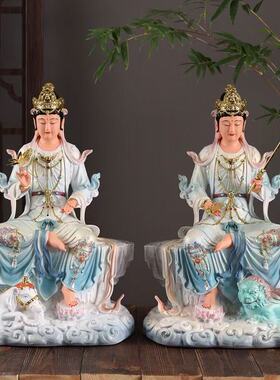 新款华严三圣佛像供奉摆件