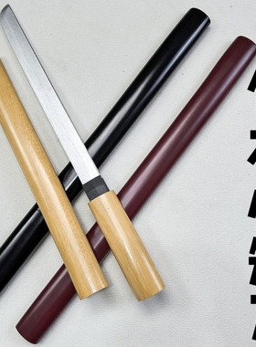 带鞘木刀木剑居合短刀武士刃剑道拔刀剑练习玩具刀唐横刀竹木刀
