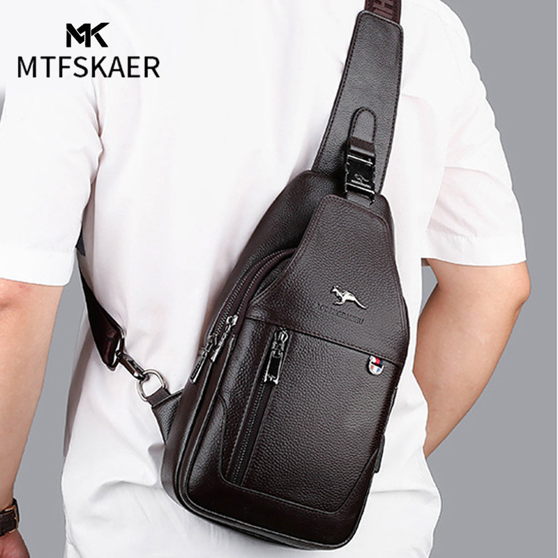 香港MTFSKAER真皮斜挎包男士软皮胸包商务通勤休闲单肩包小挎包男,箱包皮具/热销女包/男包,胸包,淘宝优惠券,粉丝福利购,淘宝优惠卷
