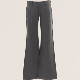 Lifenotes低腰辣妹喇叭微喇休闲长西裤 直筒宽松垂感复古cleanfit