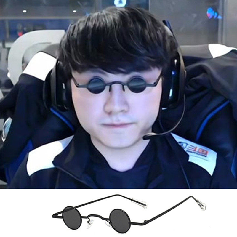 dwg khan网红街拍墨镜小框搞笑墨镜搞怪可汗眼镜朋克凹造型眼镜