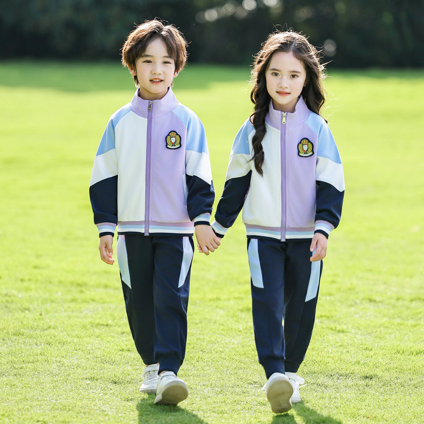 幼儿园园服中小学生校服春秋三合一冲锋衣套装儿童冬装班服三件套