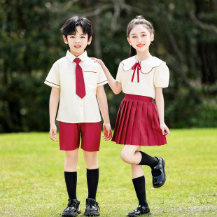 小学生英伦风校服夏季班服幼儿园园服毕业照服儿童演出服套装